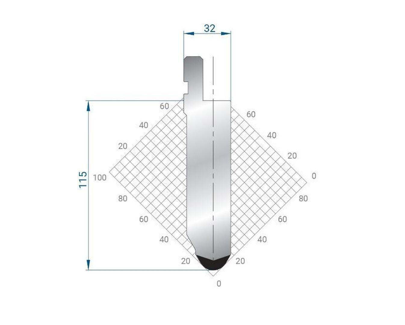 Part No. 1283 @ 835mm 60 Degree Punch