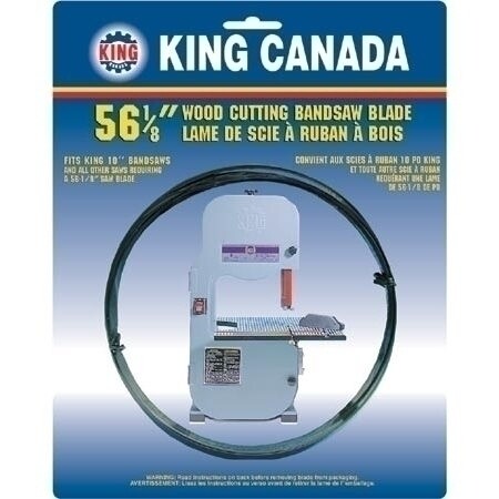 KING CANADA 56-1/8" x .014" x 3/8" - 8 TPI Wood Cutting Bandsaw Blade No. KBB-10-8