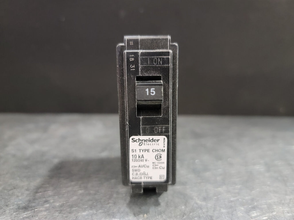 SCHNEIDER ELECTRIC 15 Amp 1 Pole Circuit Breaker CHOM115