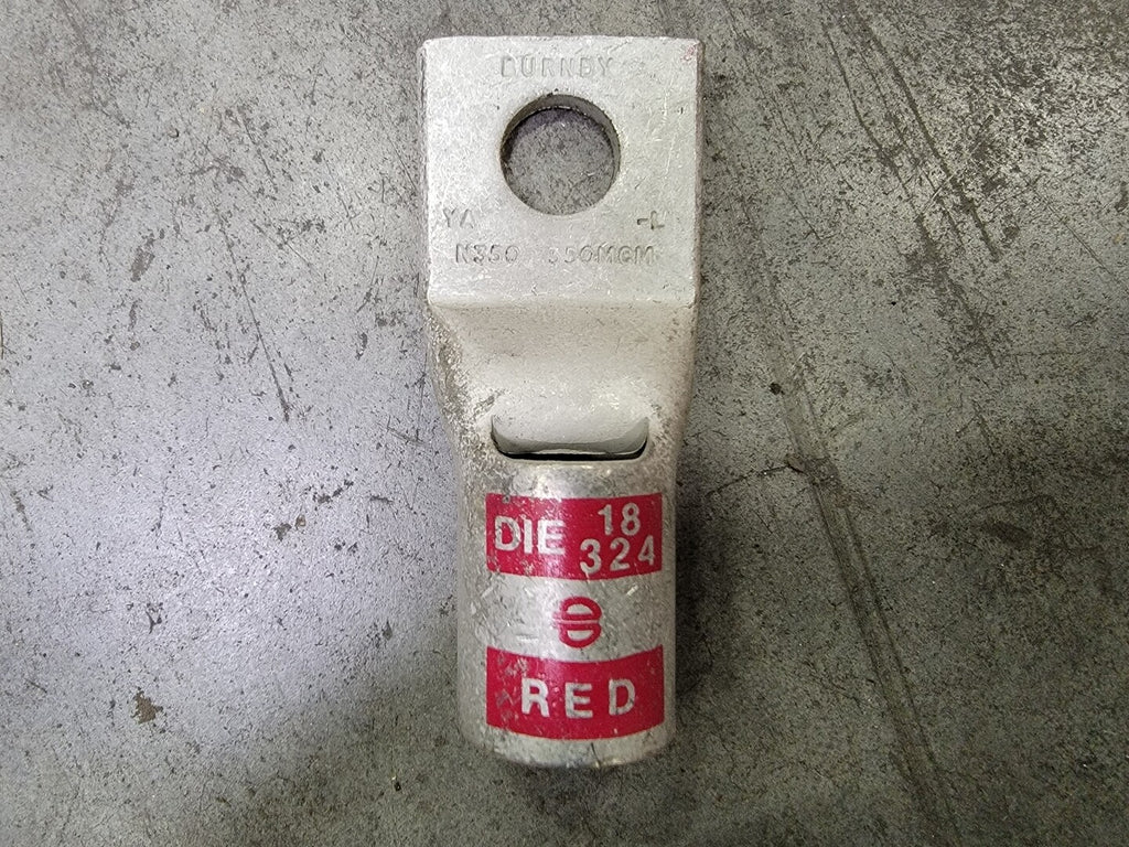 BURNDY 350 MCM 1 Hole Compression Lug Red Die 18 324 No. YALN350