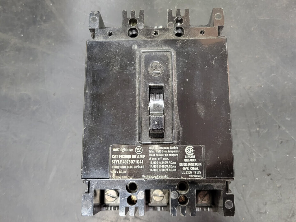 WESTINGHOUSE 60 Amp 3 Pole Circuit Breaker FB3060