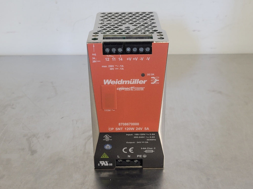 WEIDMULLER 24 VDC 120 W 5 Amps Switch-Mode Power Supply Unit 8708670000