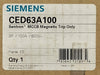 SIEMENS 100 Amp, 3 Pole, 600 volts Circuit Breaker CED63A100