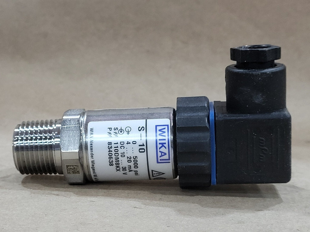 WIKA S-10 Pressure Transmitter 8340638, 0-5000 psi, 1/2" NPT