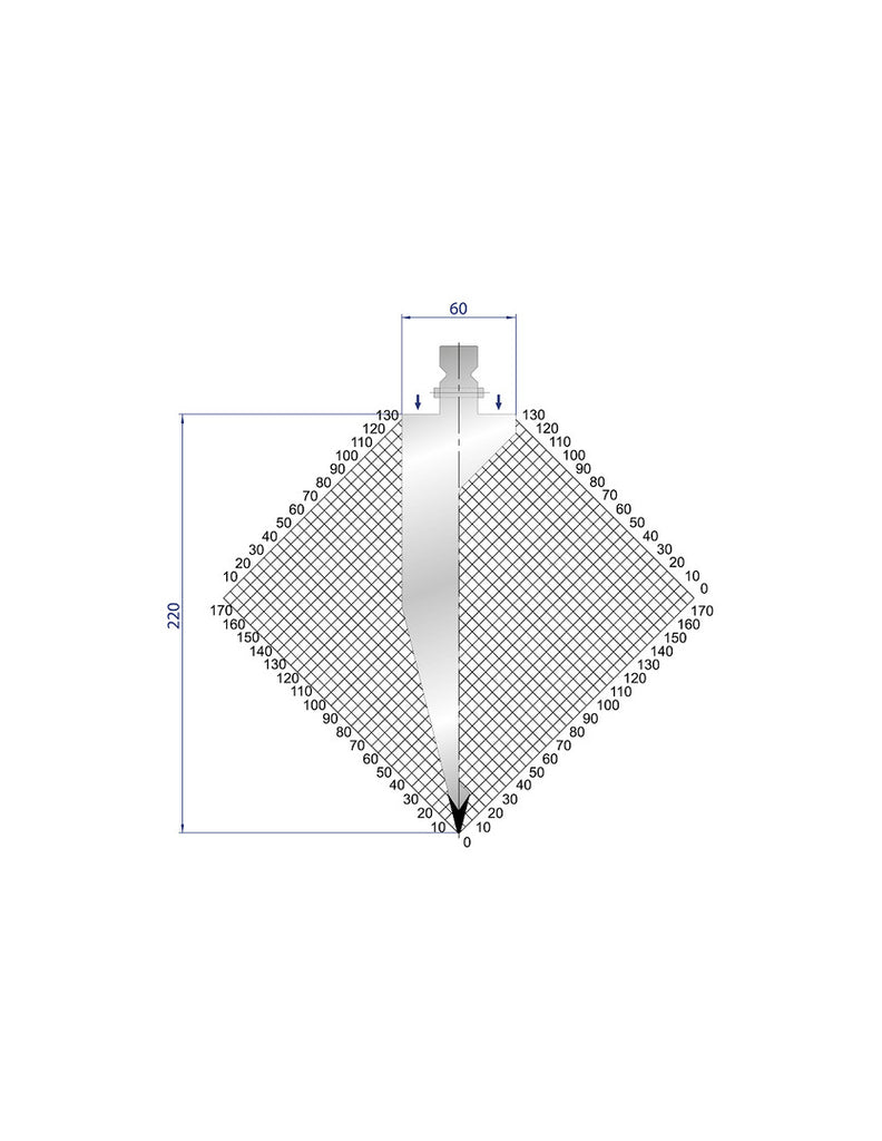 EUROSTAMP Part No. 1302 @ 100mm 28 Degree Straight Punch