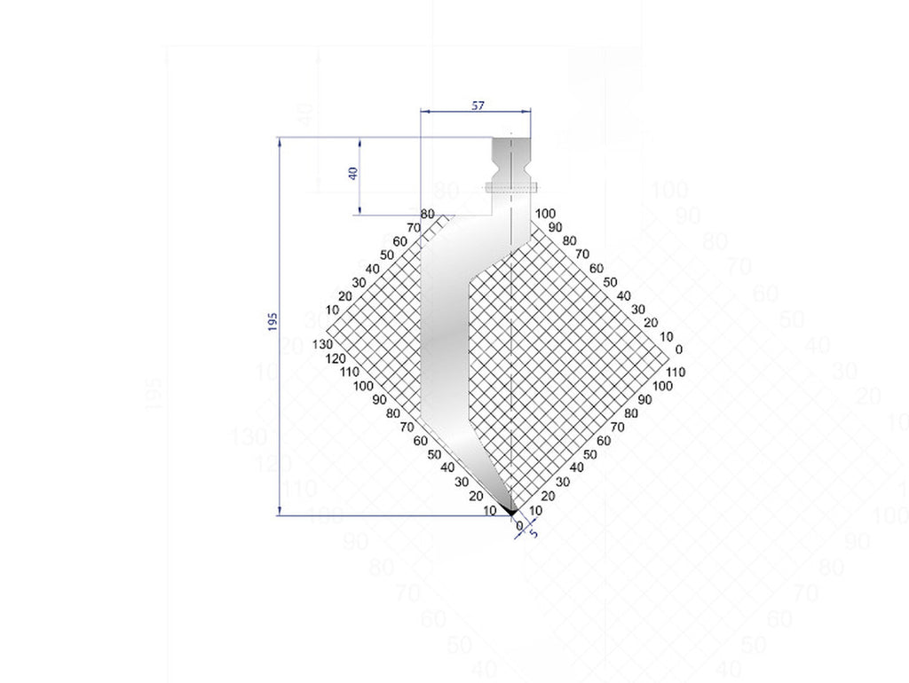 EUROSTAMP Part No. 1233 @ 50mm 86 Degree Gooseneck Punch