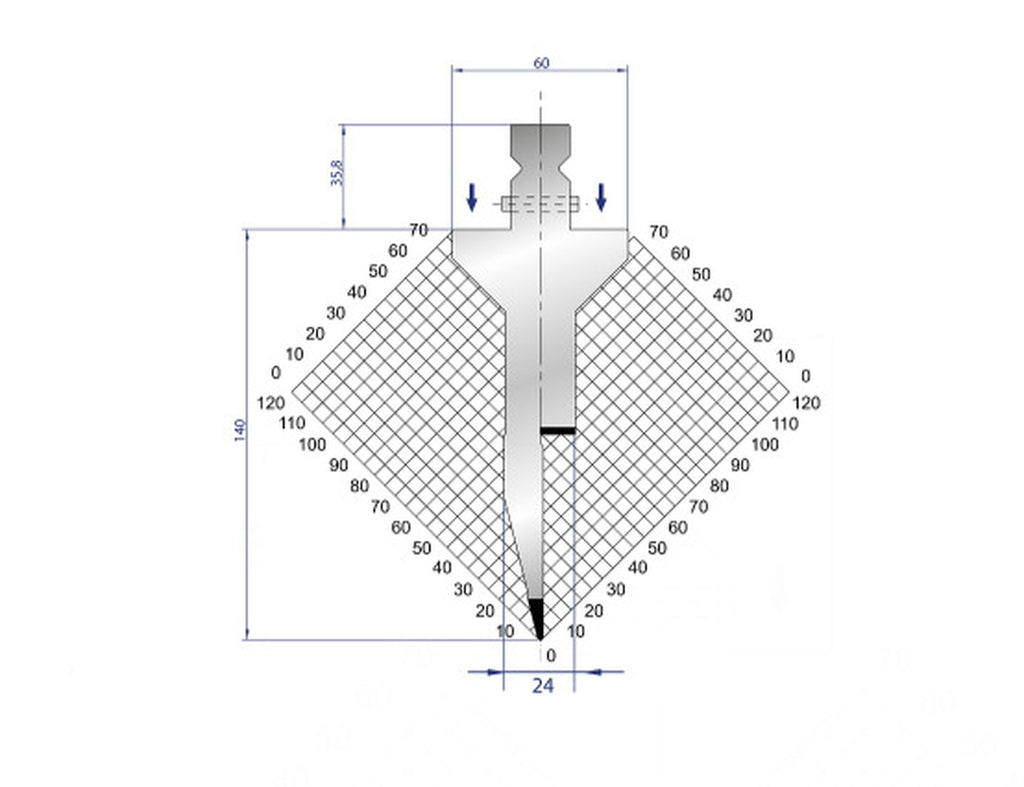 EUROSTAMP Part No. 1308 @ 25mm 28 Degree Hemming Die Straight Punch