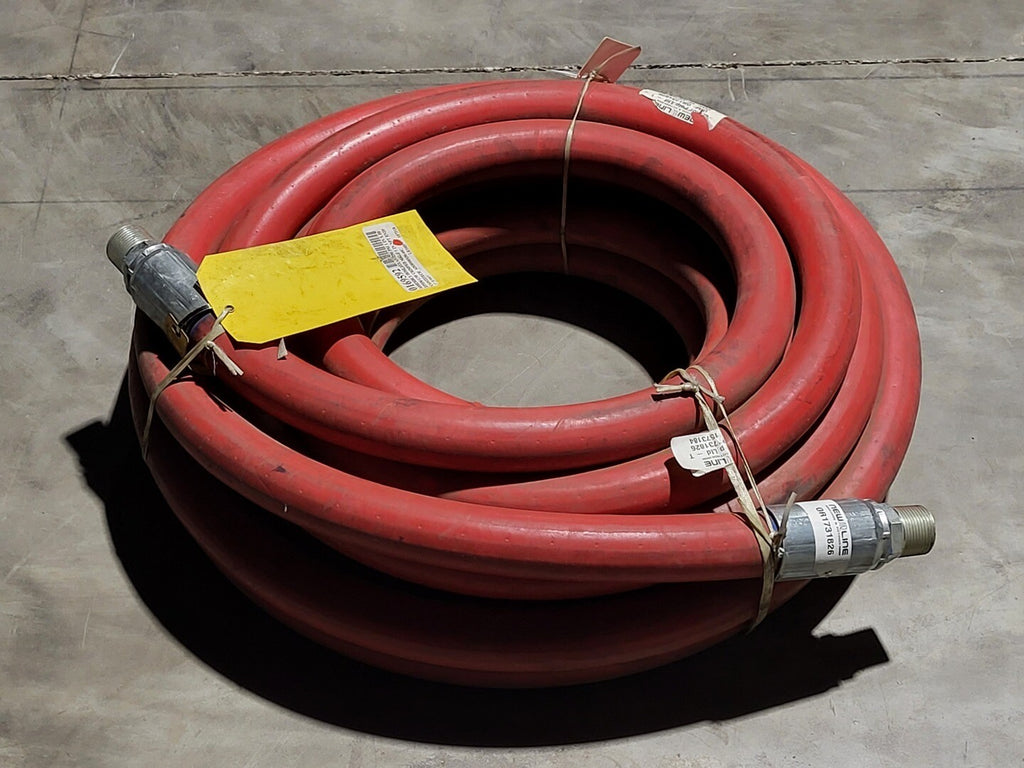 NEWLINE 1" x 50ft Contitech Red EPDM Steam Hose w/ Crimped Male NPT, A2530100X50