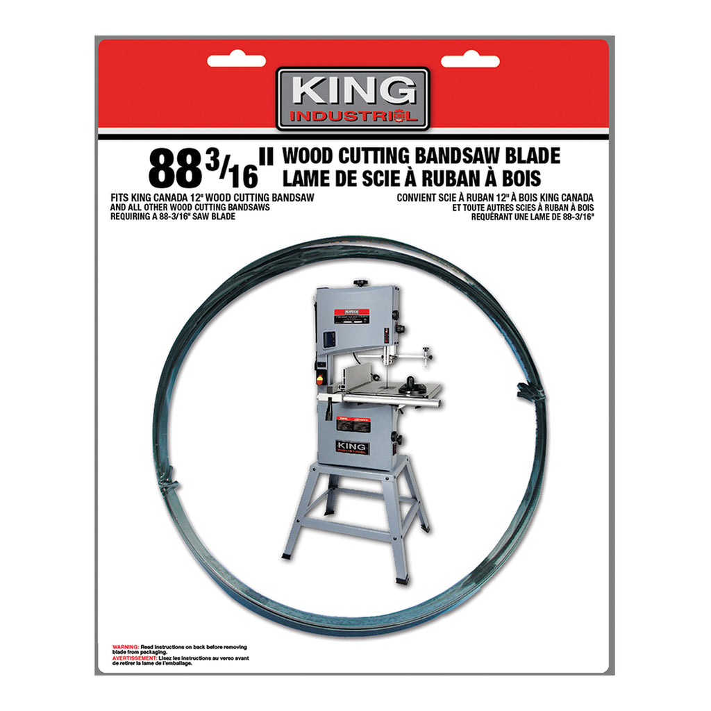 KING CANADA 88-3/16" x .025" x 1/8" - 14 TPI Wood Cutting Bandsaw Blade No. KBB-1218-14 