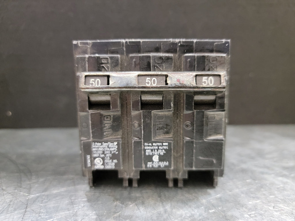 SIEMENS 50 Amp 3 Pole Circuit Breaker QP350