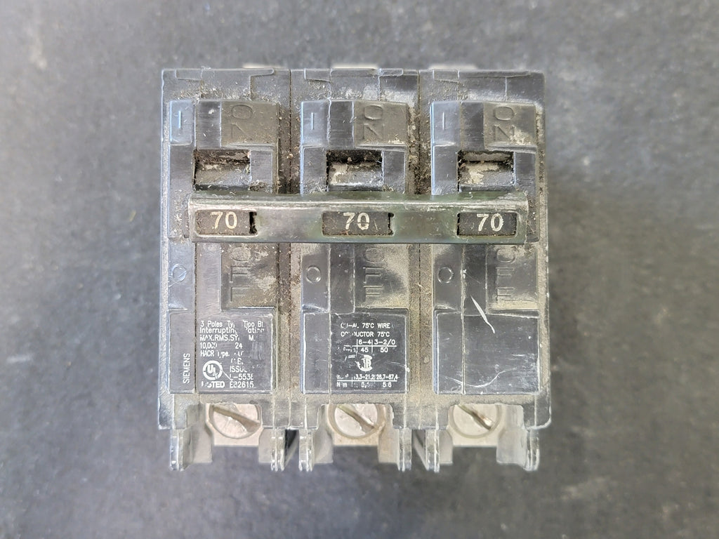 SIEMENS 70 Amp 3 Pole Circuit Breaker B370