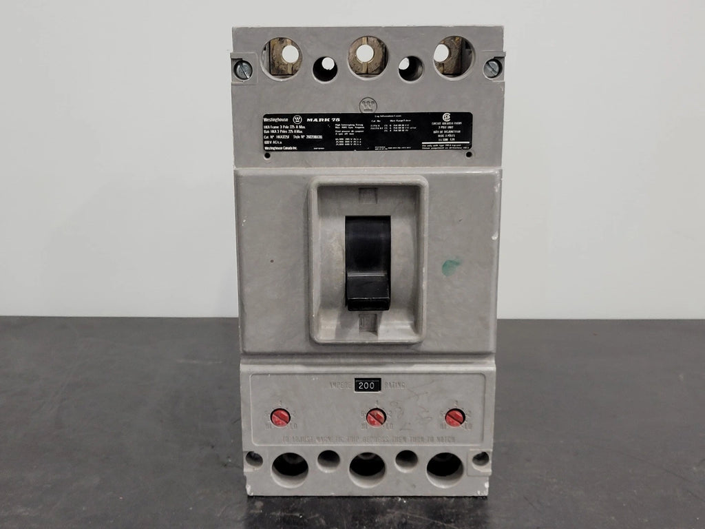 WESTINGHOUSE 225 Amp 3 Pole Circuit Breaker Frame HKA3225F w/ 200 Amp Trip Unit 