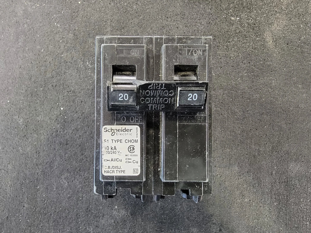 SCHNEIDER ELECTRIC 20 Amp 2 Pole Circuit Breaker CHOM220