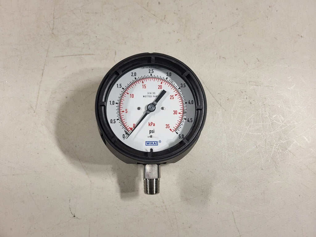 Pressure Gauge 5 psi Type 632.34 4.5" 1/2" NPT