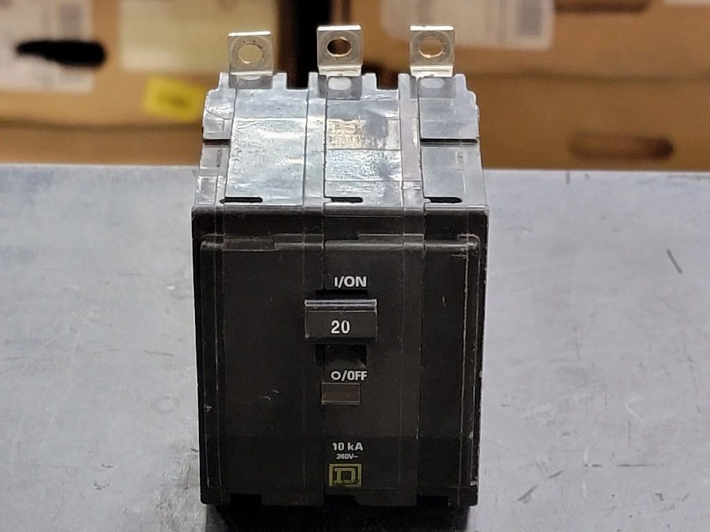 SQUARE D 20 Amp, 3 Pole, 240 volts Circuit Breaker QOB320