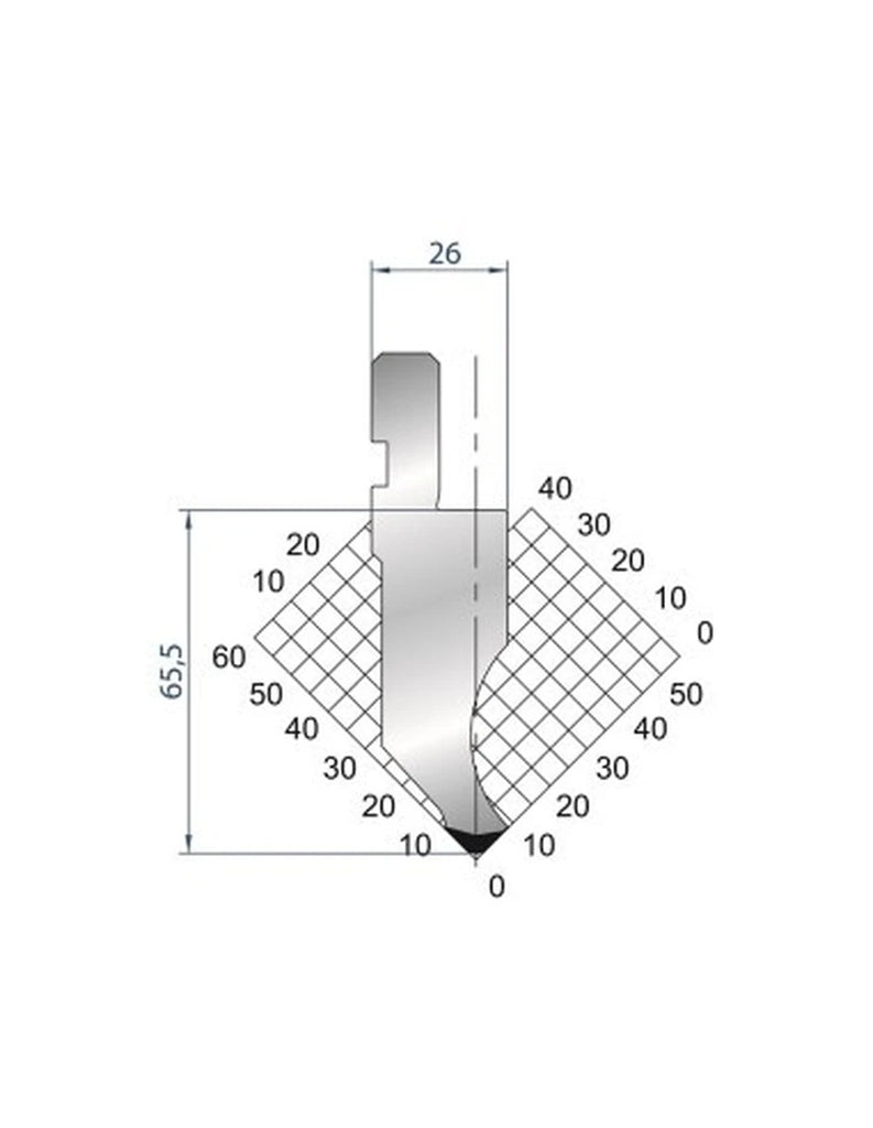 Part No. 1177 @ 835mm 85 Degree Straight Punch