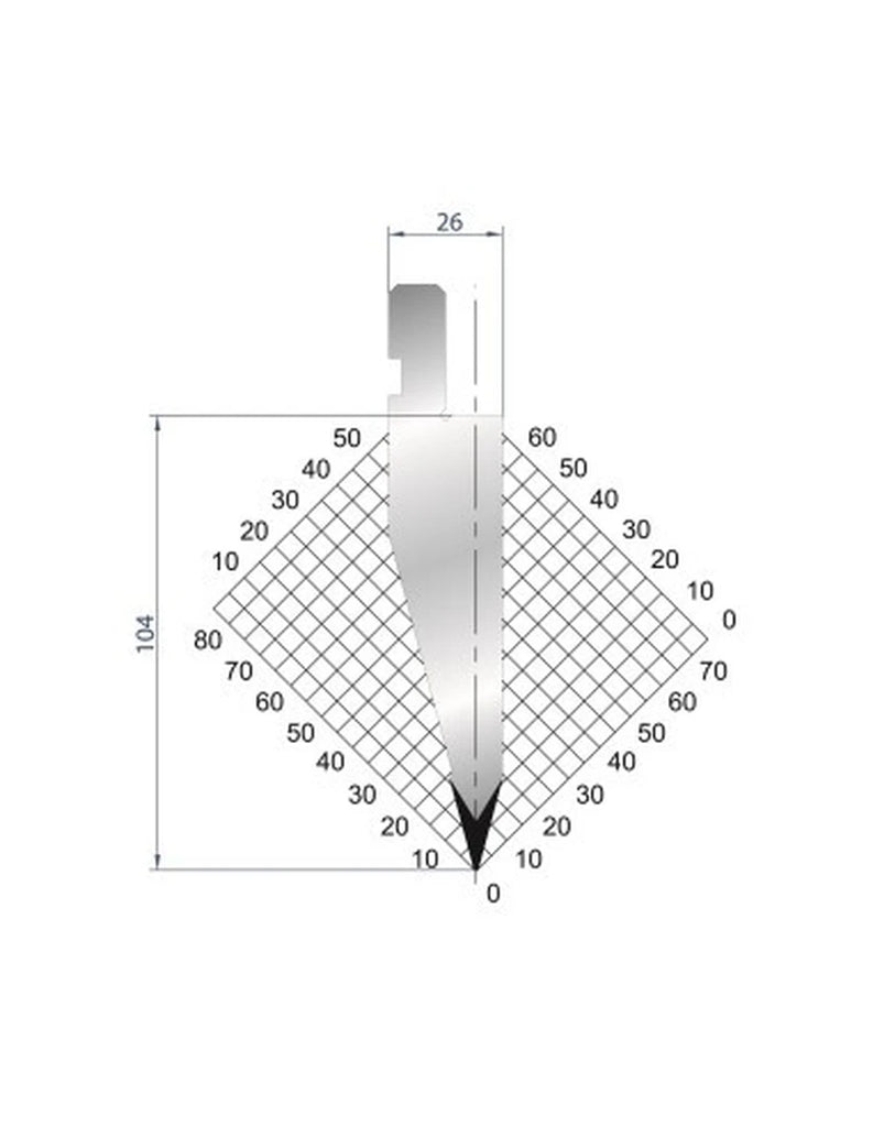 Part No. 1193 @ 805mm 30 Degree Straight Punch (Segmented)