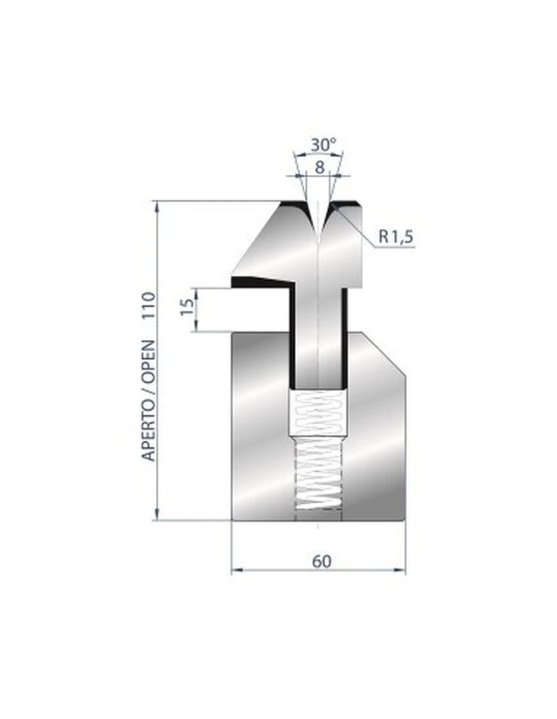 Part No. 3041PN @ 415mm 30 Degree Pneumatic Hemming Die