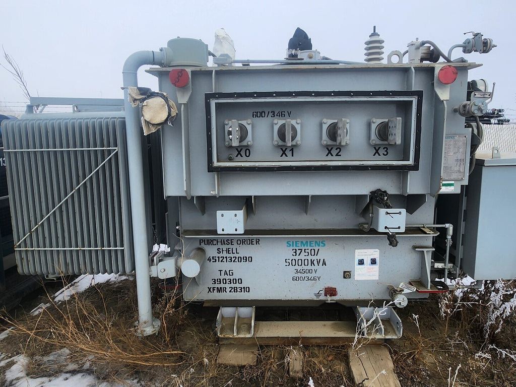 SIEMENS 5000 kVA Transformer 34500 Pri. Volts, 600/346 Sec. Volts