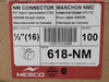 NESCO 1/2" PVC "Snap in" Connector 618-NM (Box of 100)