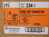 BRIDGEPORT 1-1/2" Steel EMT Connector w/insulated Throat (Box of 10)